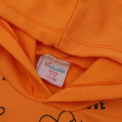 Girls Full Sleeves Hoodie T-Shirt - Orange