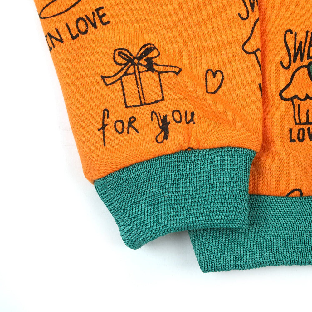 Girls Full Sleeves Hoodie T-Shirt - Orange, Girls Hoodies & Sweat Shirts, Chase Value, Chase Value