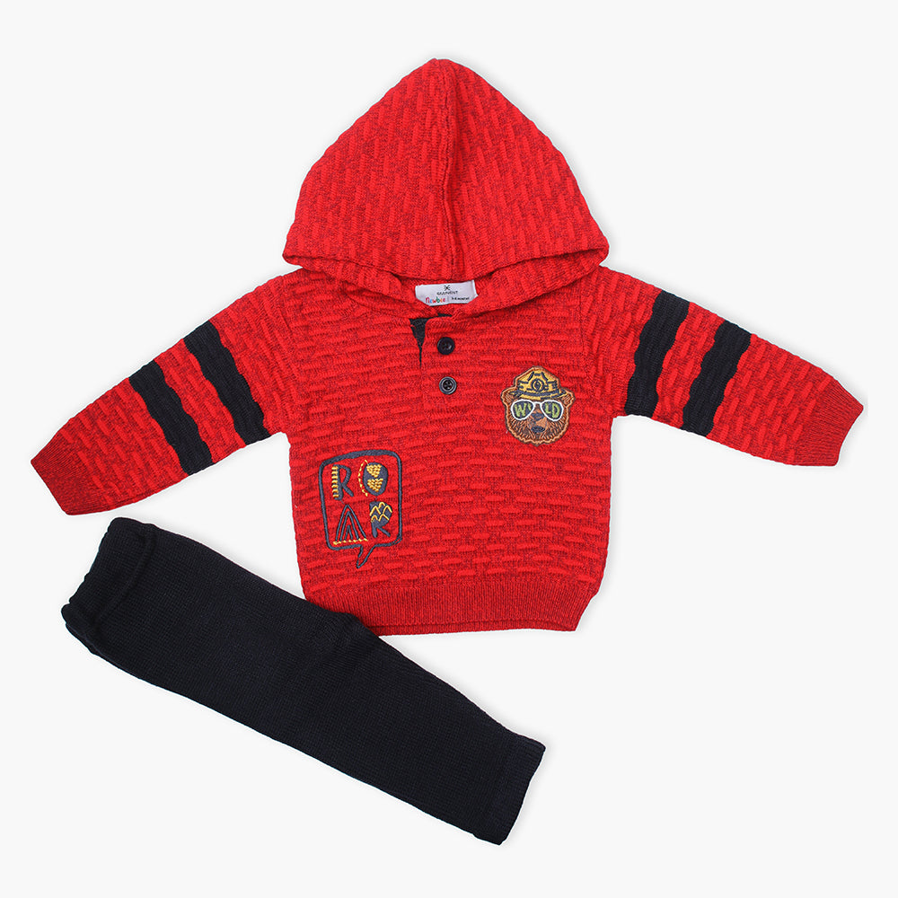 Newborn Boys Sweater Suit - Red, Newborn Boys Winterwear, Chase Value, Chase Value