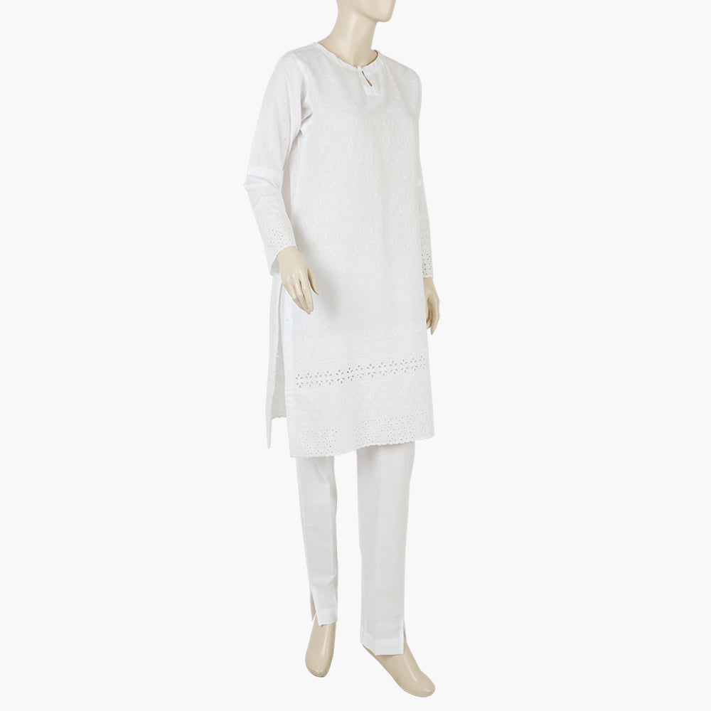 Women's Plain Shalwar Suit - White, Women Shalwar Suits, Chase Value, Chase Value