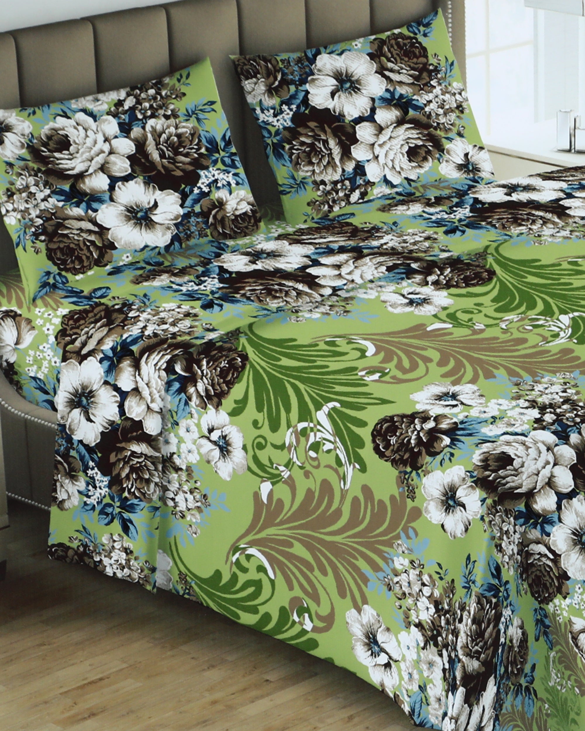 Valuables Crystal Collection Double Bedsheet 90x96- 3 Pcs