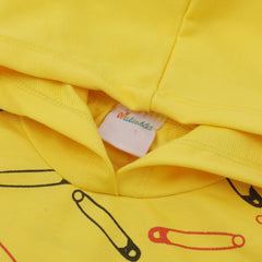 Girls Full Sleeves Hoodie T-Shirt - Yellow