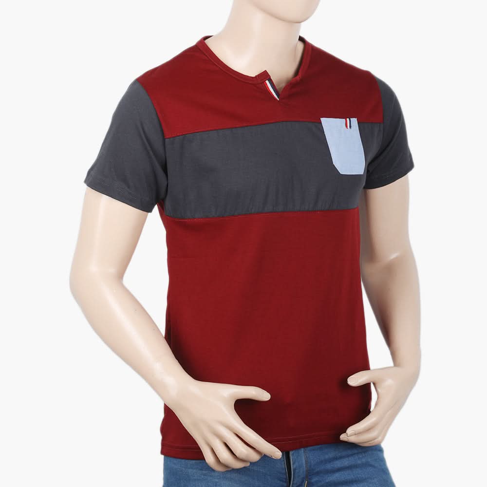 Men's Half Sleeves T-Shirt - Maroon, Men's T-Shirts & Polos, Chase Value, Chase Value