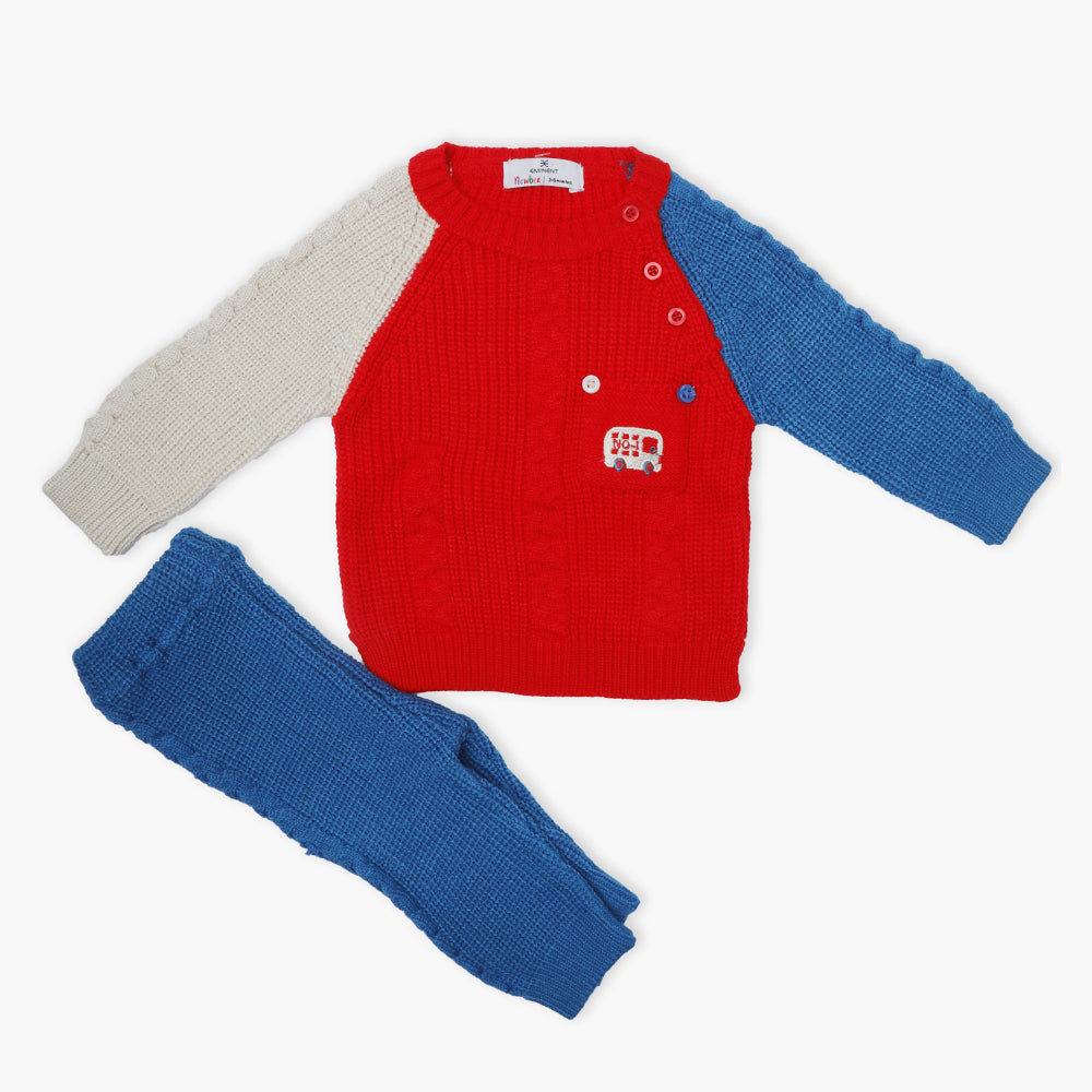 Newborn Boys Sweater Suit - Red, Newborn Boys Winterwear, Chase Value, Chase Value