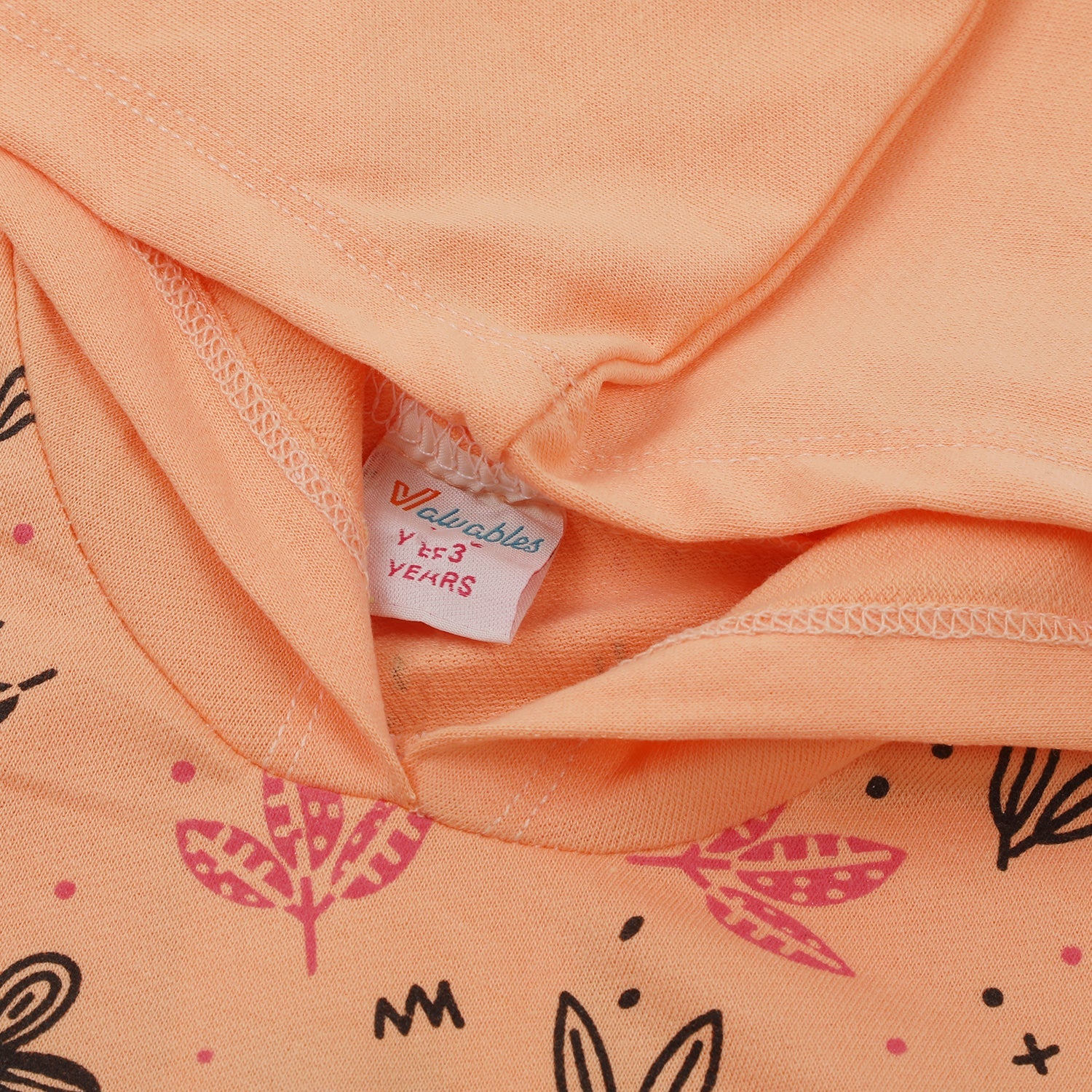 Girls Full Sleeves Hoodie T-Shirt - Peach, Girls Hoodies & Sweat Shirts, Chase Value, Chase Value