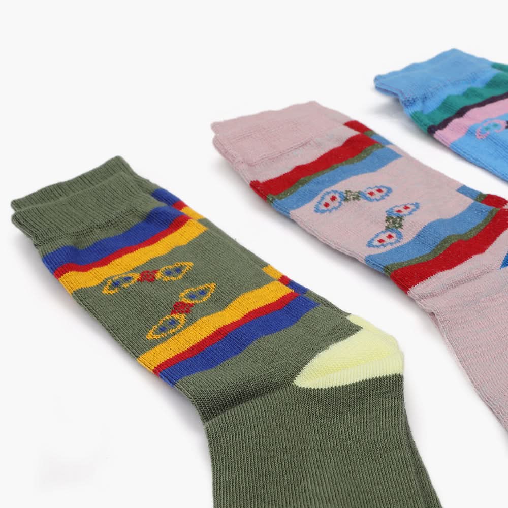 Girls Socks Pack Of 3 - Multi Color, Girls Socks, Chase Value, Chase Value