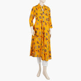 Women's Printed Stitched Kurti - Yellow, Women Ready Kurtis, Chase Value, Chase Value