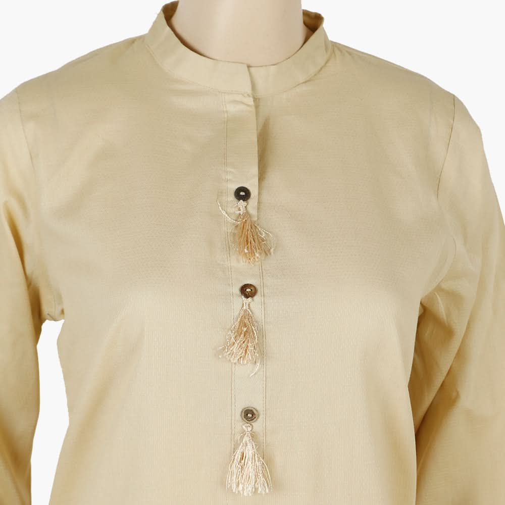 Women's Stitched Kurti - Skin, Women Ready Kurtis, Chase Value, Chase Value