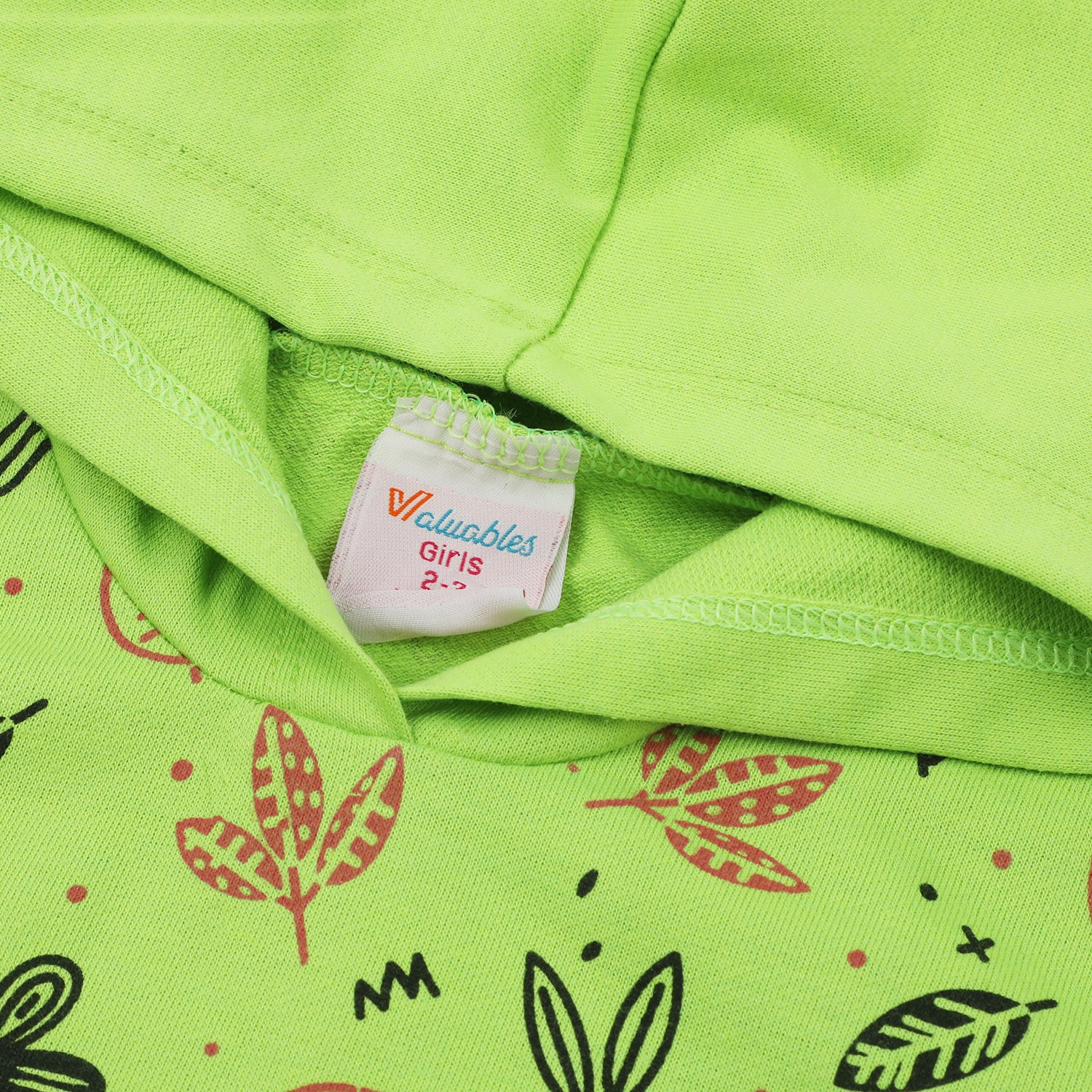 Girls Full Sleeves Hoodie T-Shirt - Light Green, Girls Hoodies & Sweat Shirts, Chase Value, Chase Value