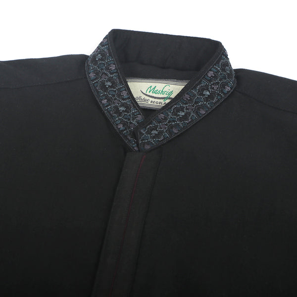 Boys Mashriq Embroidered Shalwar Suit - Black