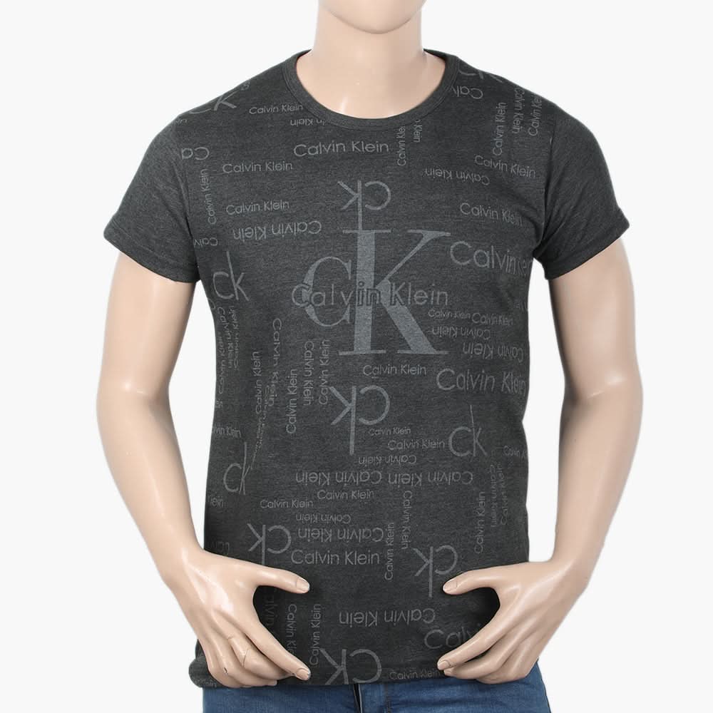 Men's Half Sleeves T-Shirt - Dark Grey, Men's T-Shirts & Polos, Chase Value, Chase Value