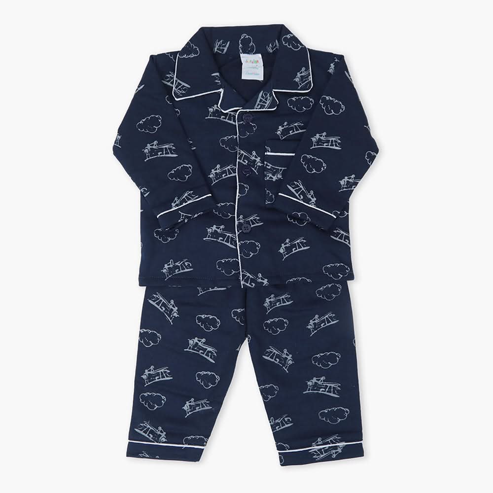 Newborn Boys Night Suit - Navy Blue, Newborn Boys Sets & Suits, Chase Value, Chase Value