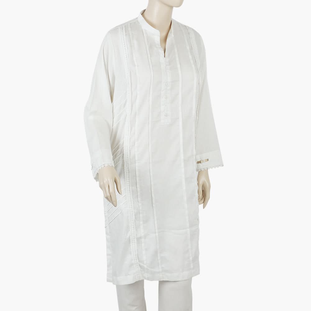 Women's Stitched Kurti - White, Women Ready Kurtis, Chase Value, Chase Value