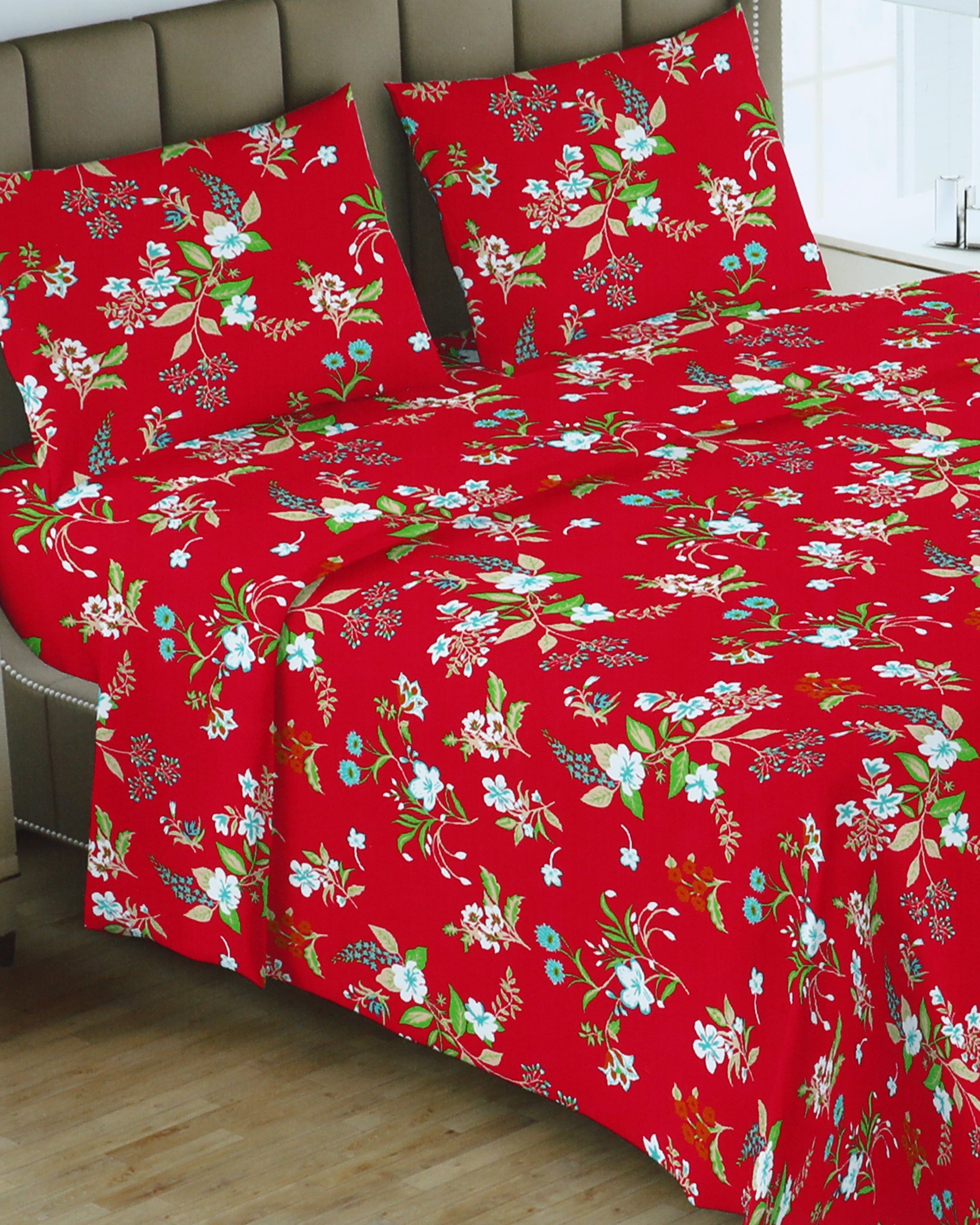Valuables Crystal Collection Double Bedsheet 90x96- 3 Pcs