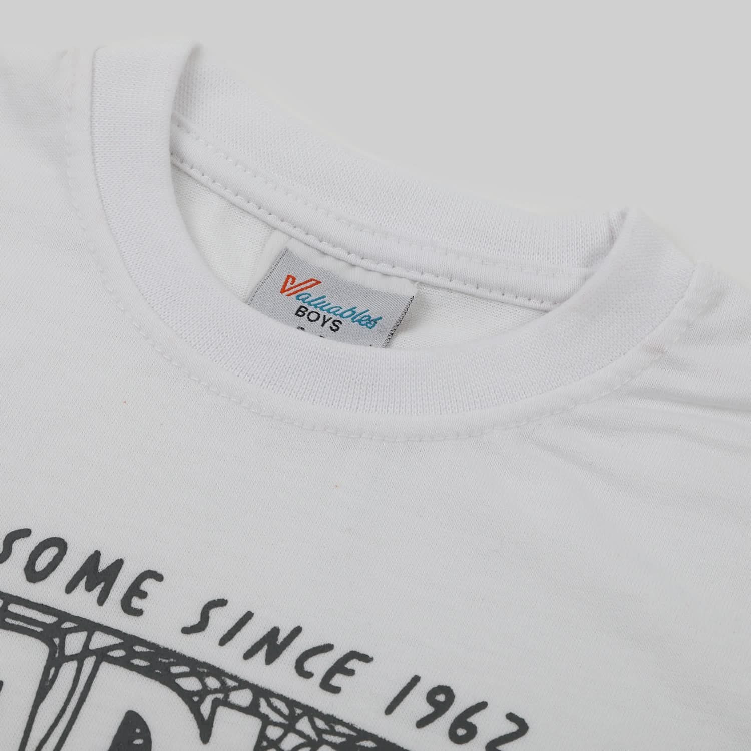 Boys Full Sleeves T-Shirt - White, Boys T-Shirts, Chase Value, Chase Value