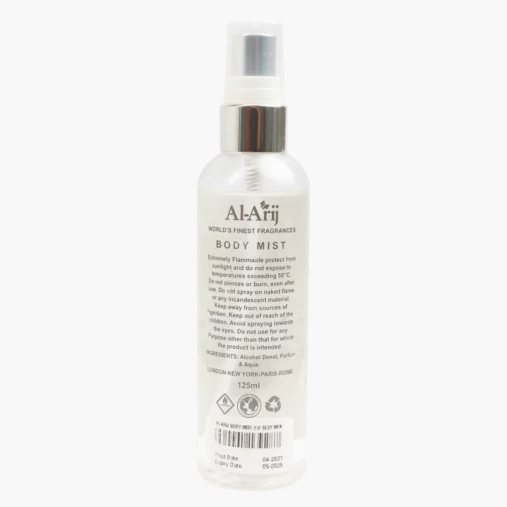 Al-Arij Body Mist  Fahrenheit 212 Sexy, 125Ml, Men Perfumes, Al Arij, Chase Value