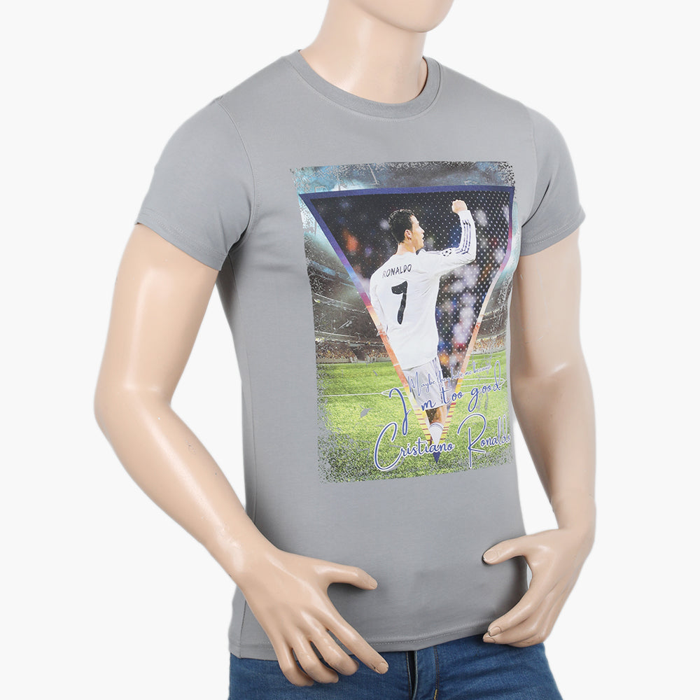 Men's Half Sleeves T-Shirt - Grey, Men's T-Shirts & Polos, Chase Value, Chase Value