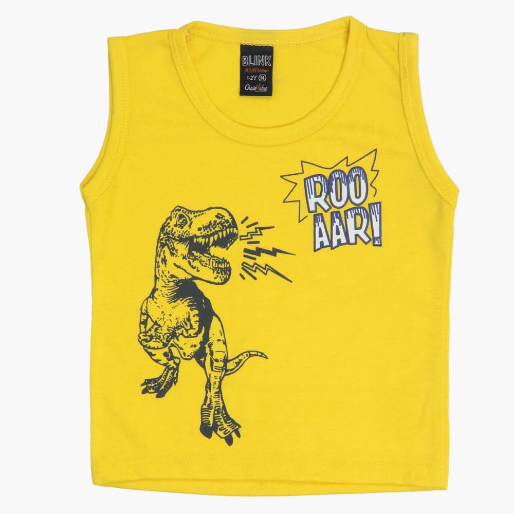 Boys Sando T-Shirt - Yellow, Boys T-Shirts, Chase Value, Chase Value