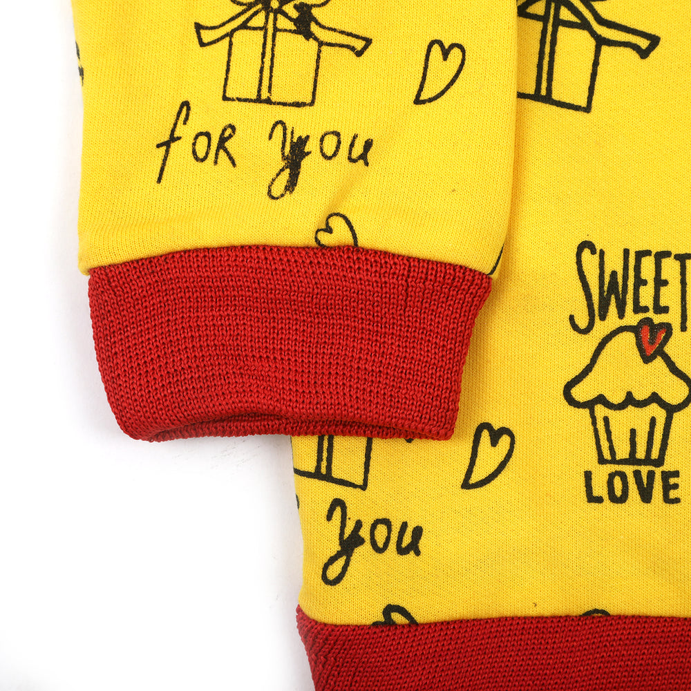 Girls Full Sleeves Hoodie T-Shirt - Yellow, Girls Hoodies & Sweat Shirts, Chase Value, Chase Value