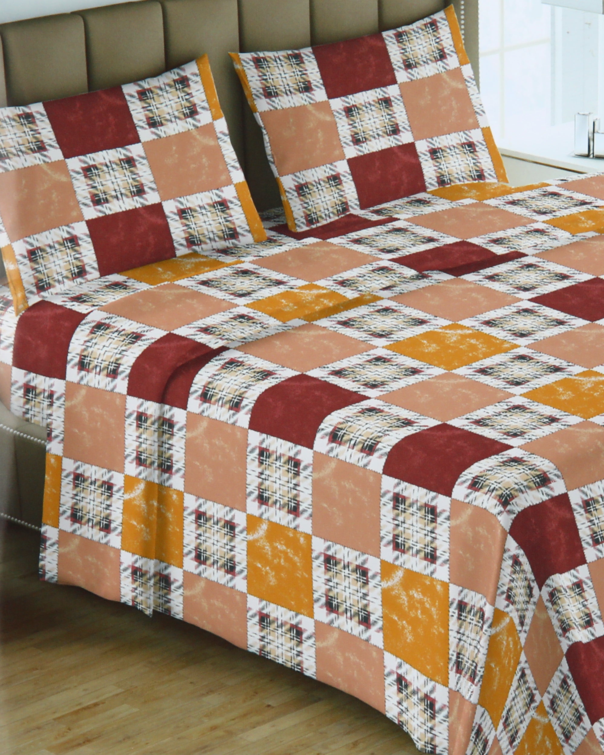 Valuables Crystal Collection Double Bedsheet 90x96- 3 Pcs