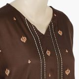 Women's Embroidered Stitched Kurti - Warm Olive, Women Ready Kurtis, Chase Value, Chase Value