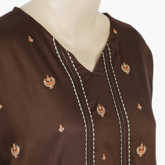Women's Embroidered Kurti - Warm Olive