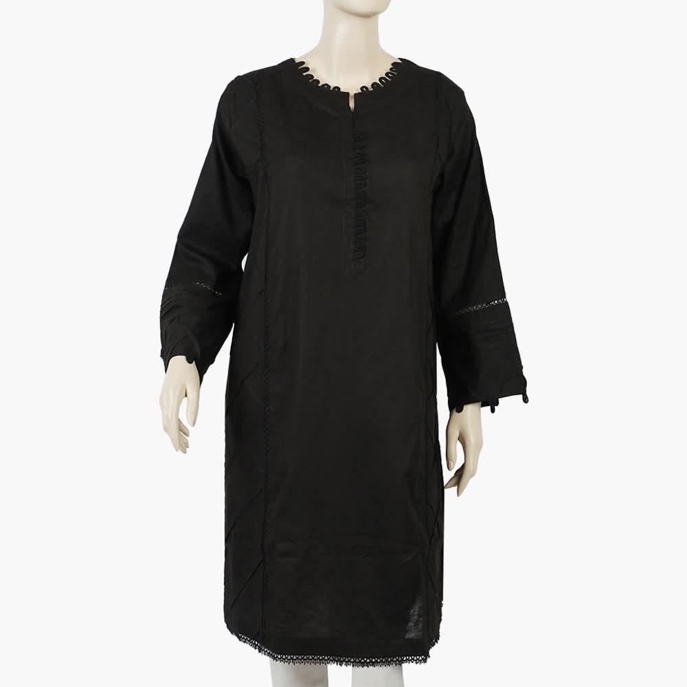 Women's Stitched Kurti - Black, Women Ready Kurtis, Chase Value, Chase Value