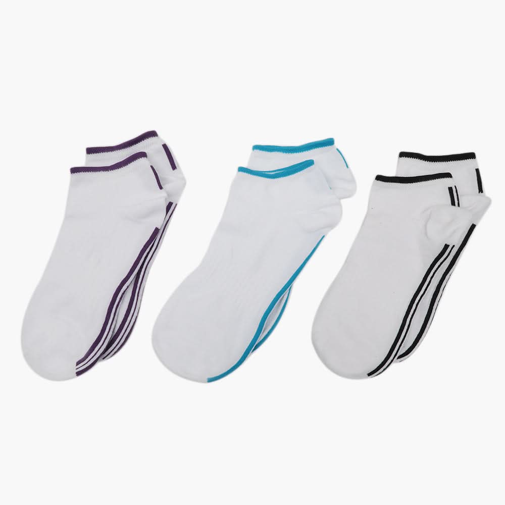 Women's Ankle Socks Pack Of 3 - Multi Color, Women Socks Stocking & Gloves, Chase Value, Chase Value