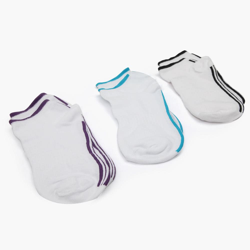 Women's Ankle Socks Pack Of 3 - Multi Color, Women Socks Stocking & Gloves, Chase Value, Chase Value