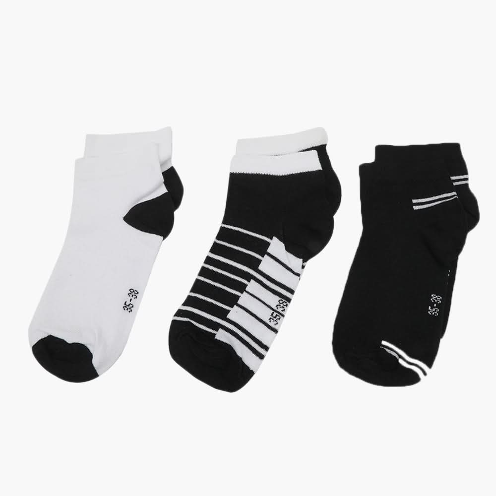 Women's Ankle Socks Pack Of 3 - Multi Color, Women Socks Stocking & Gloves, Chase Value, Chase Value