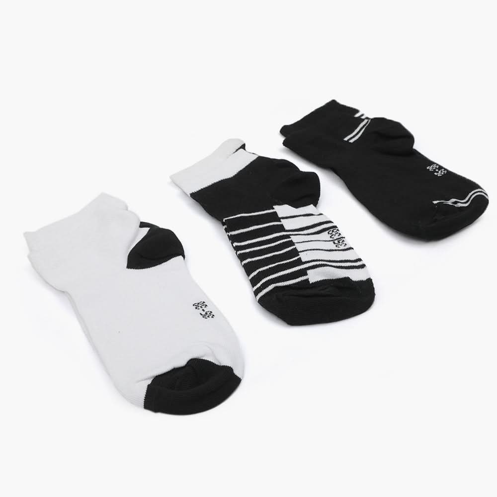 Women's Ankle Socks Pack Of 3 - Multi Color, Women Socks Stocking & Gloves, Chase Value, Chase Value