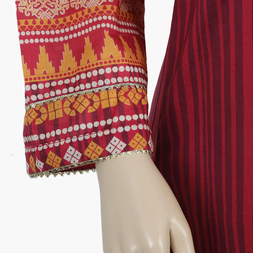 Women's Printed Shalwar Suit - Red, Women Shalwar Suits, Chase Value, Chase Value