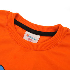 Girls Full Sleeves Sweat Shirt - Orange