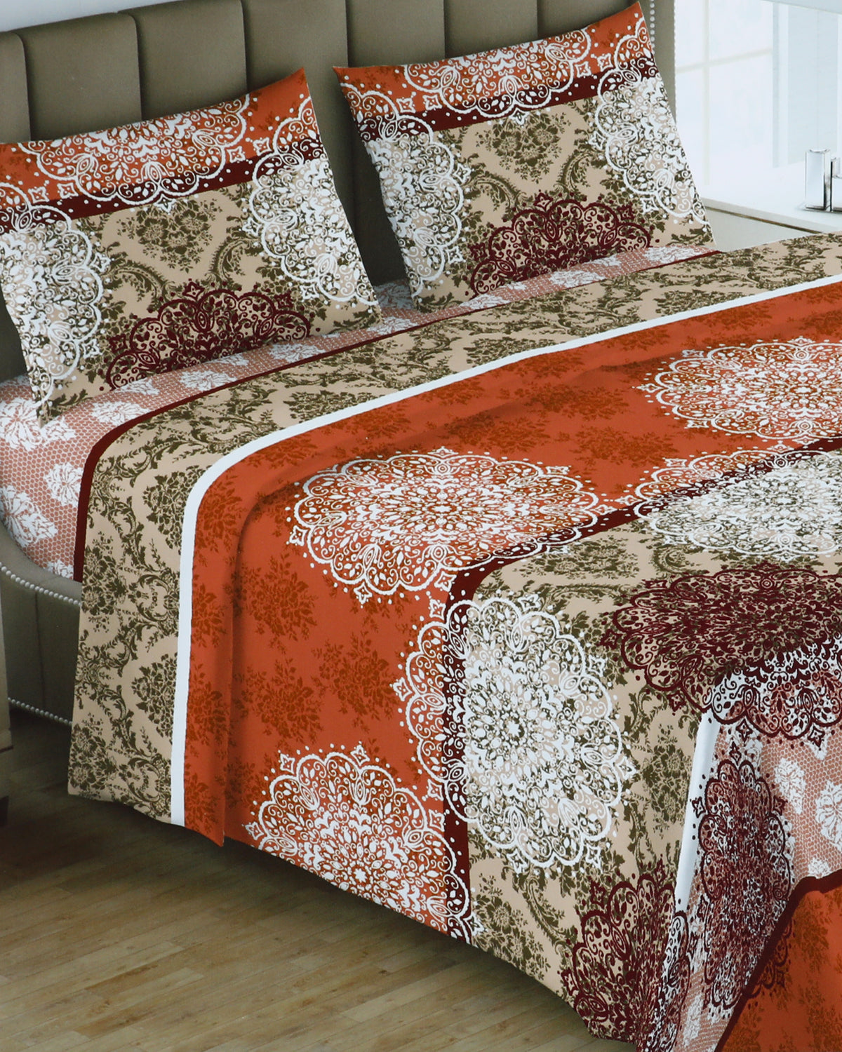Valuables Crystal Collection Double Bedsheet 90x96- 3 Pcs