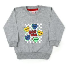 Girls Full Sleeves Sweat Shirt - Grey