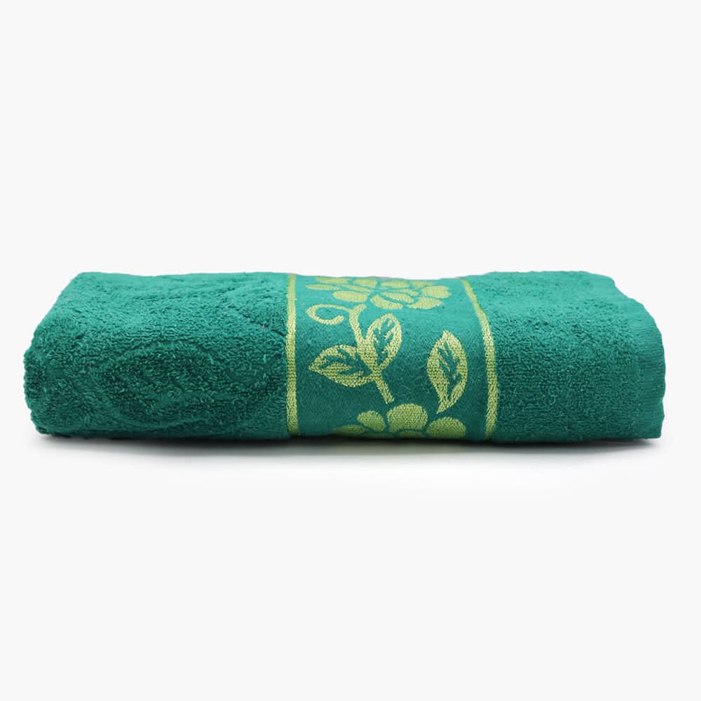 Bath Towel Embossed Flower - Green, Bath Towels, Chase Value, Chase Value