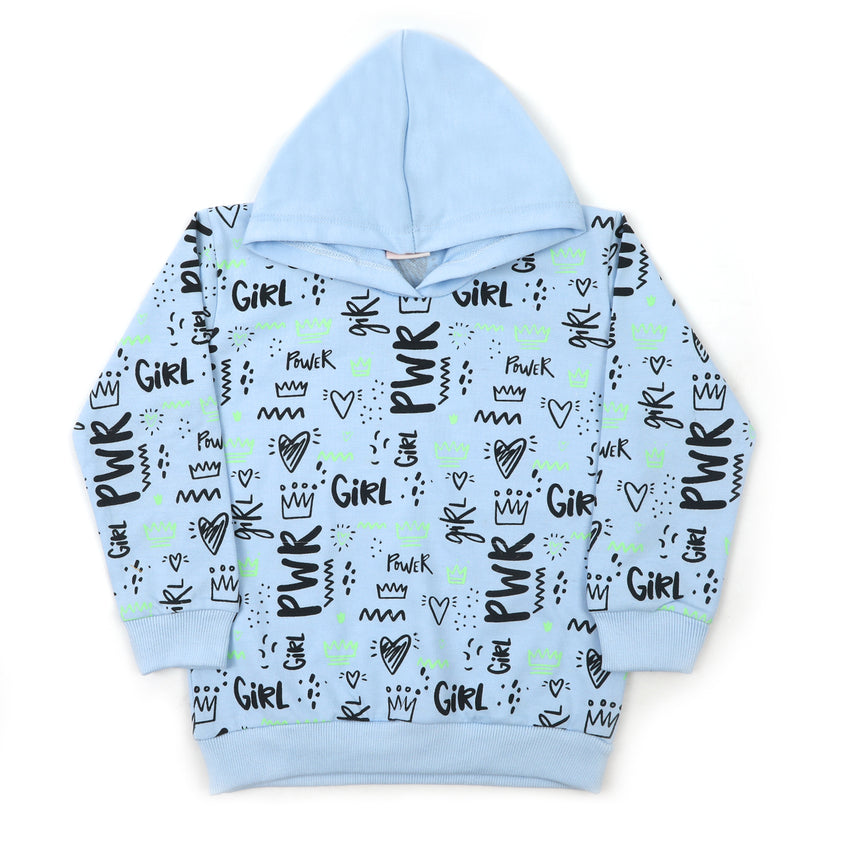 Girls Full Sleeves Hoodie T-Shirt - Blue