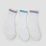 Kids Sports Full Socks 3Pcs - White, Boys Socks, Chase Value, Chase Value