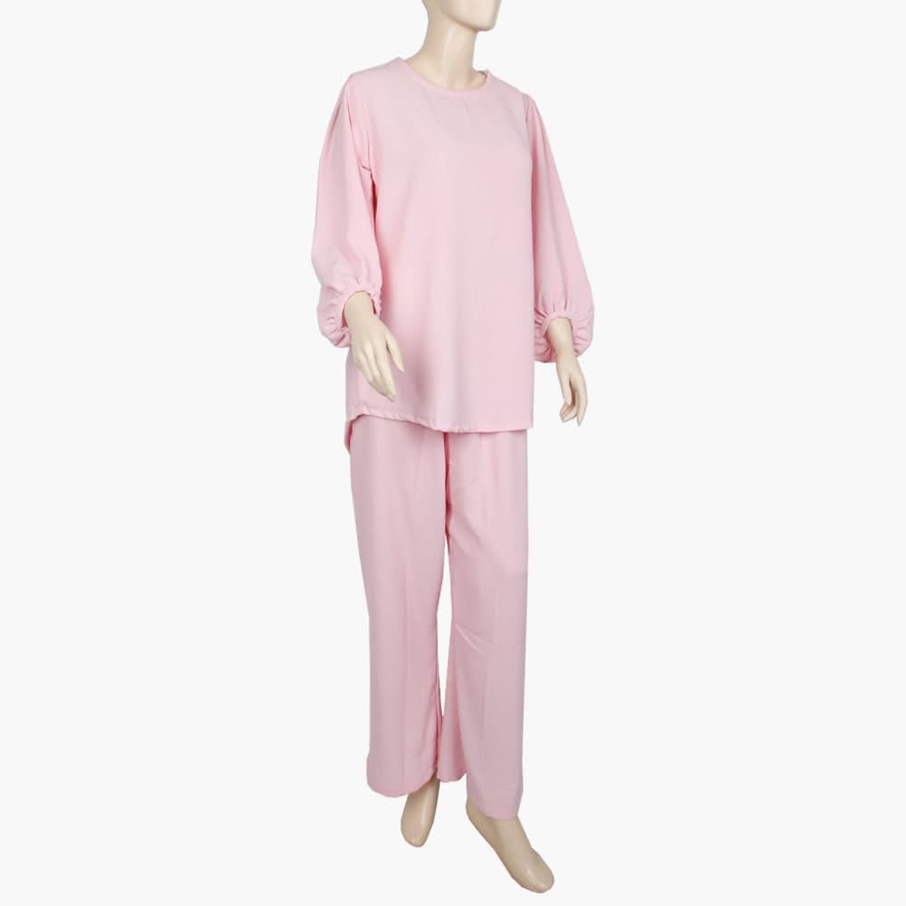 Women's Western 2 Pcs Suit - Pink, Women Night Suit, Chase Value, Chase Value