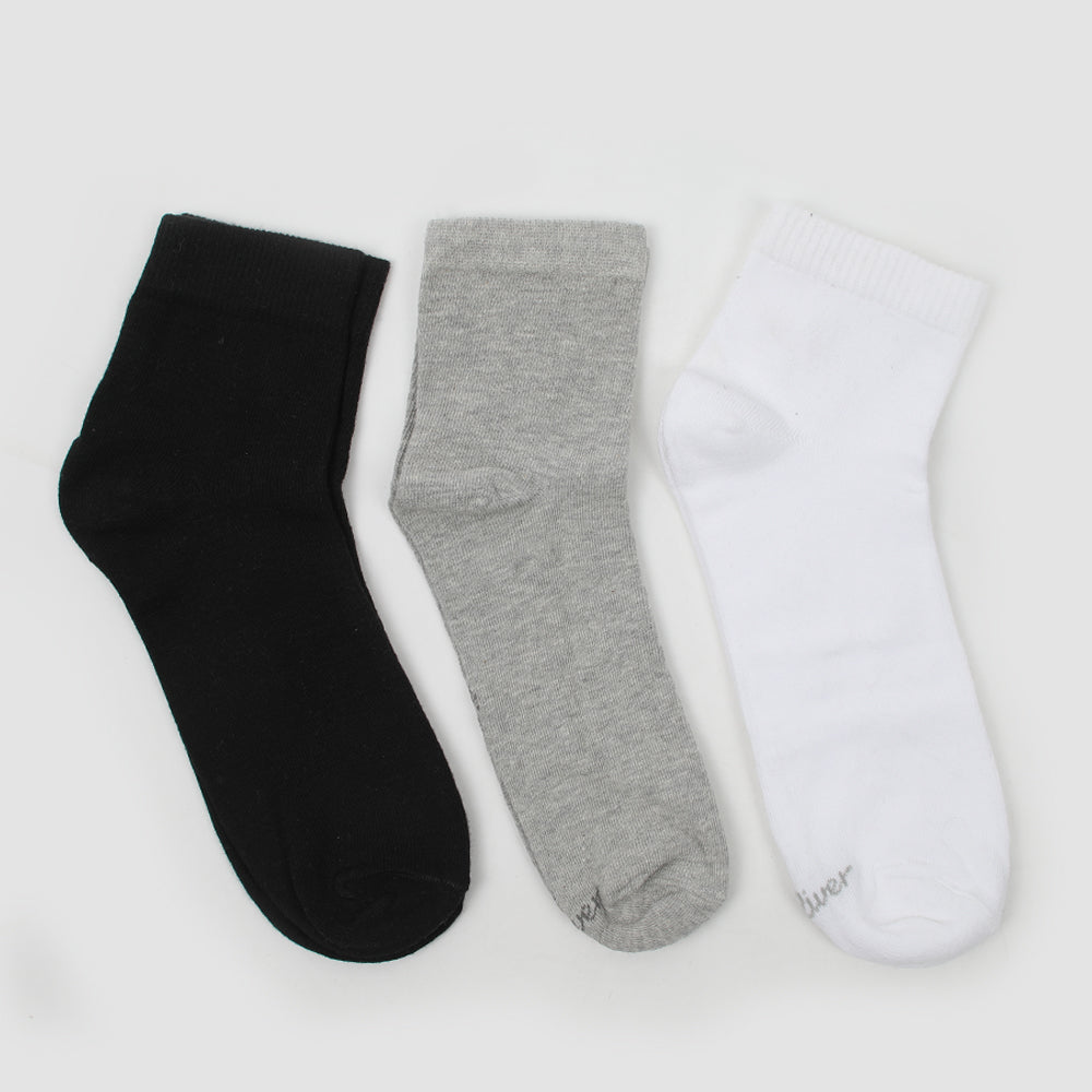 Men's Long Ankle Socks 3Pcs - Multi Color, Men's Socks, Chase Value, Chase Value