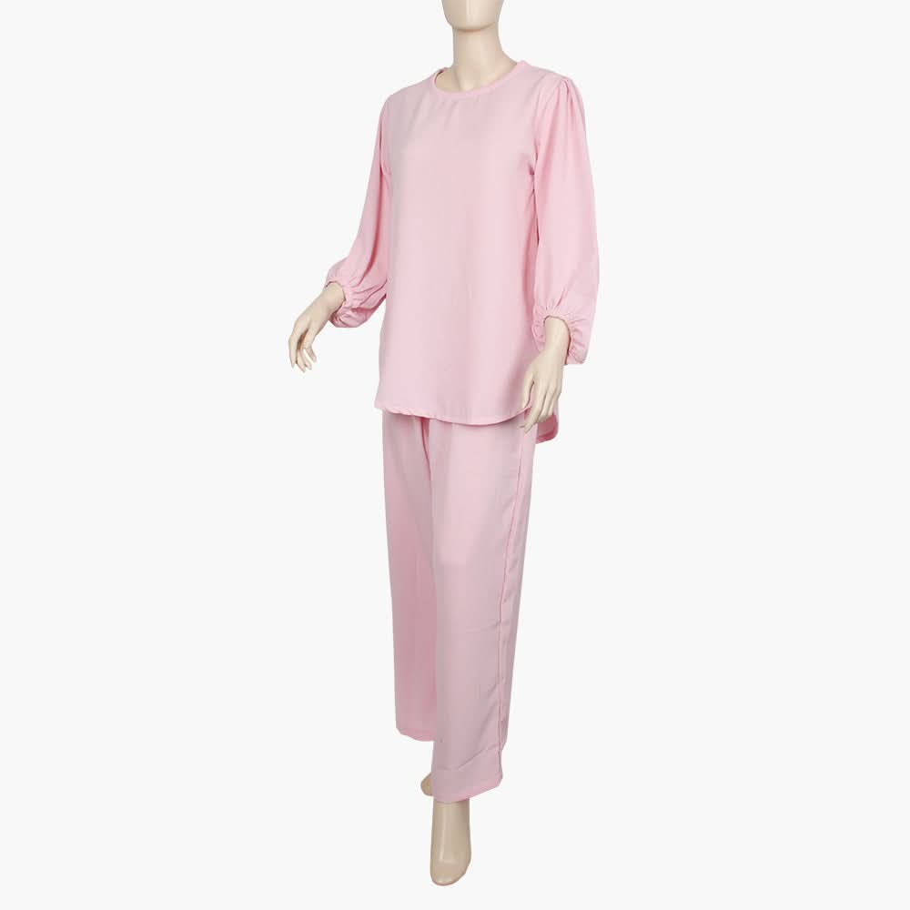 Women's Western 2 Pcs Suit - Pink, Women Night Suit, Chase Value, Chase Value