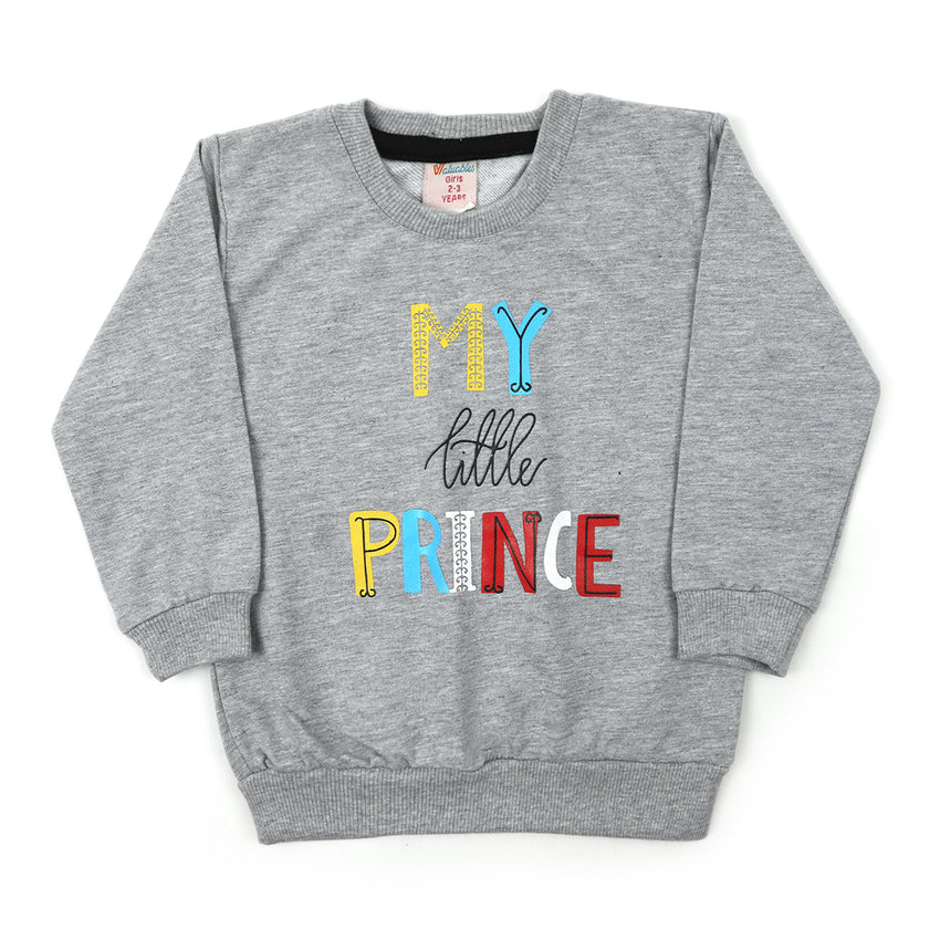 Girls Full Sleeves Sweat Shirt - Grey