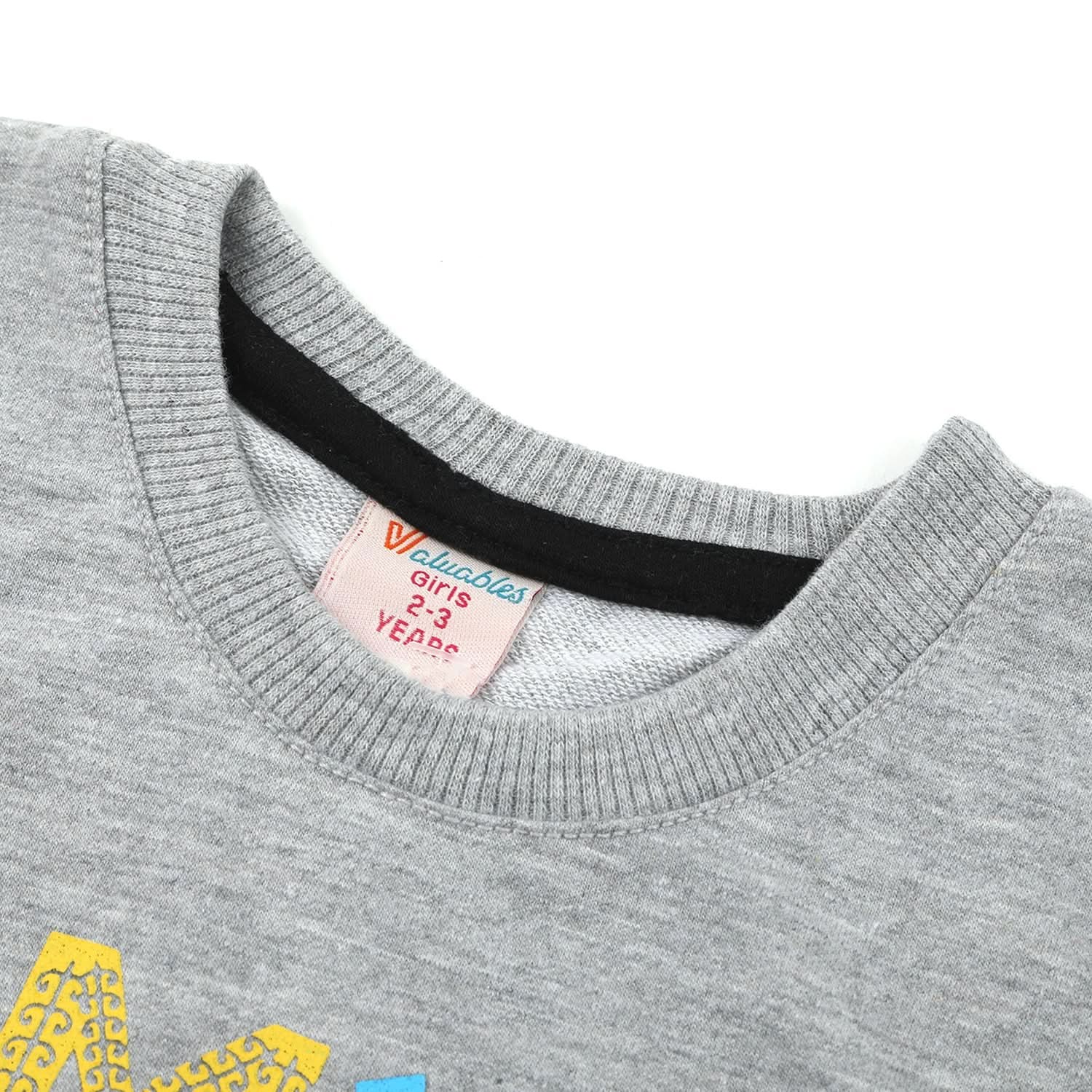 Girls Full Sleeves Sweat Shirt - Grey, Girls Hoodies & Sweat Shirts, Chase Value, Chase Value