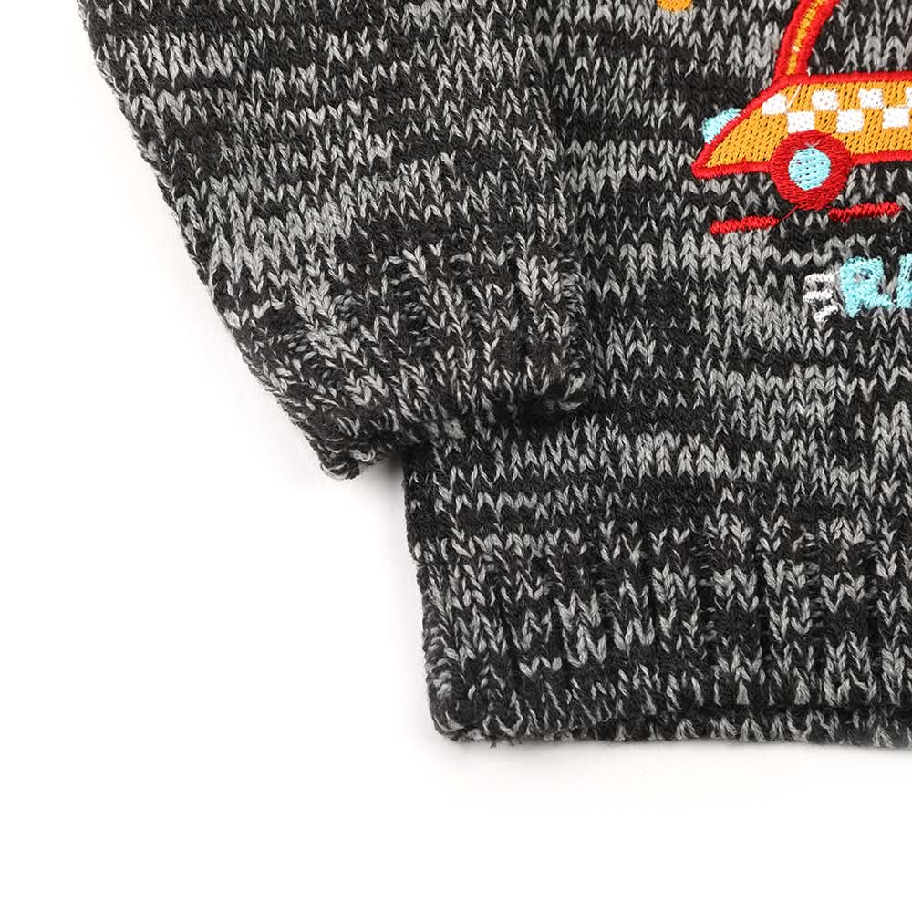 Newborn Girls Full Sleeves Sweater - Dark Grey, Newborn Girls Winterwear, Chase Value, Chase Value