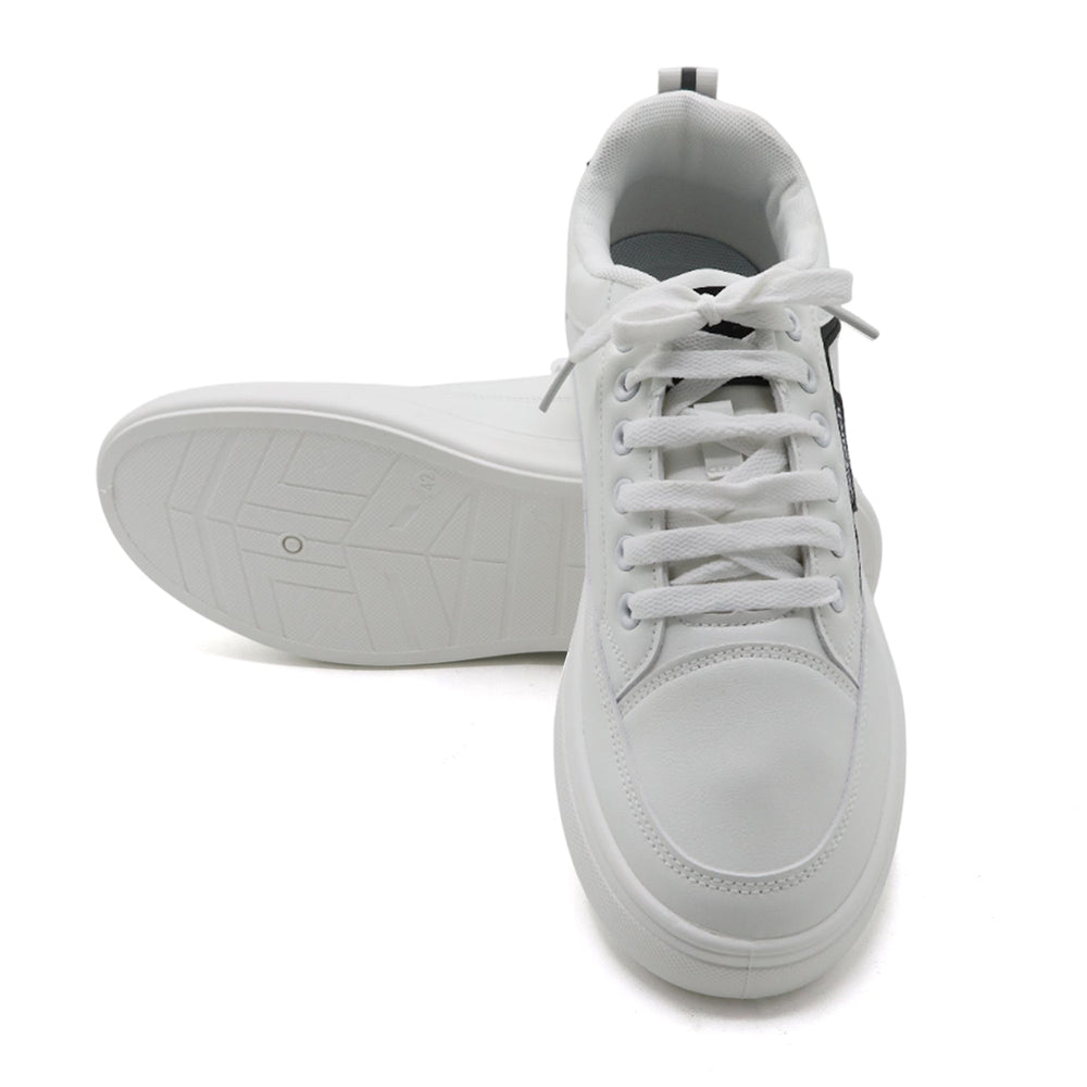 Men's Lace-Up Comfortable Lightweight Sneakers - White, Men's Casual Shoes, Chase Value, Chase Value