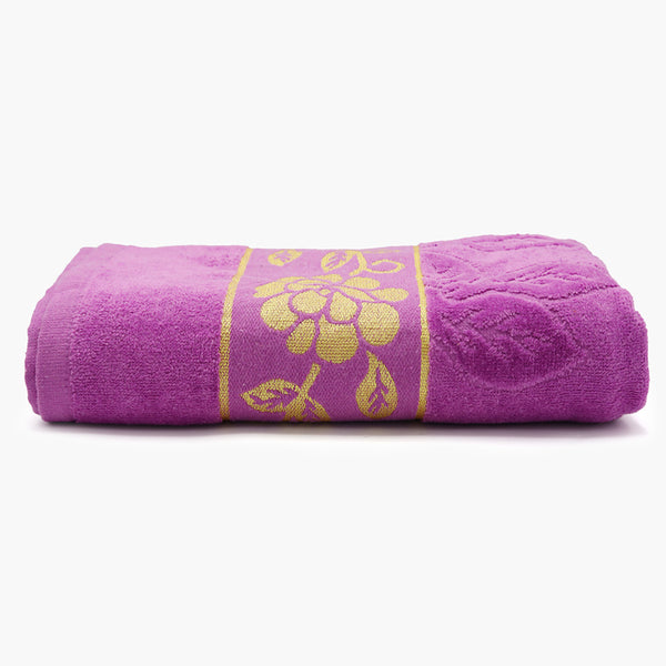 Bath Towel Embossed Flower - Purple, Bath Towels, Chase Value, Chase Value