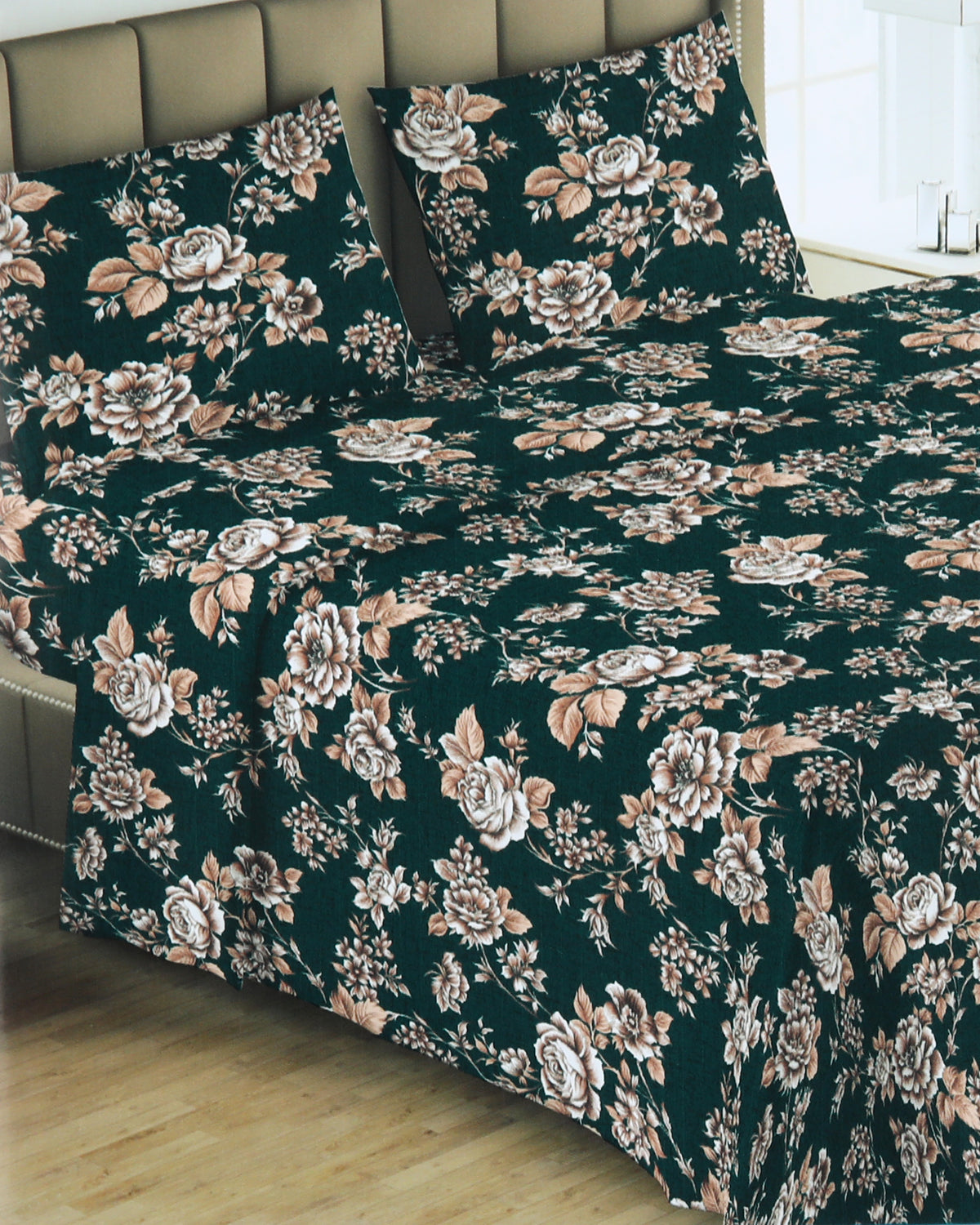 Valuables Crystal Collection Double Bedsheet 90x96- 3 Pcs