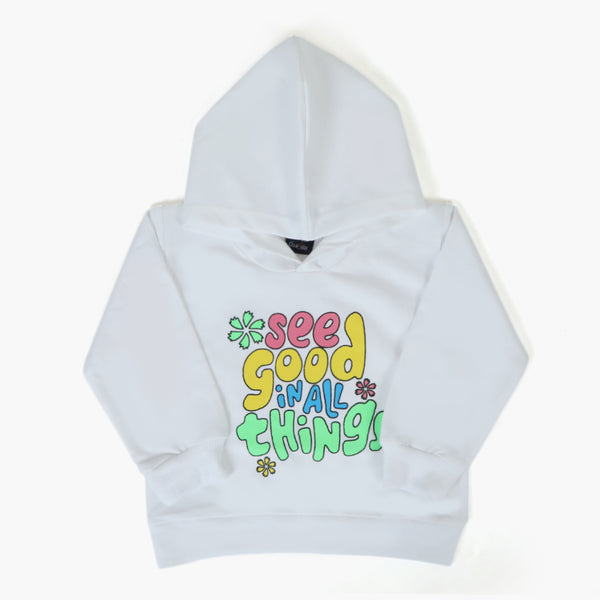 Girls Hoodie T-Shirt - White, Girls Hoodies & Sweat Shirts, Chase Value, Chase Value