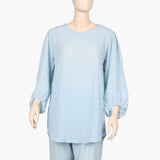 Women's Western 2 Pcs Suit - Light Blue, Women Night Suit, Chase Value, Chase Value