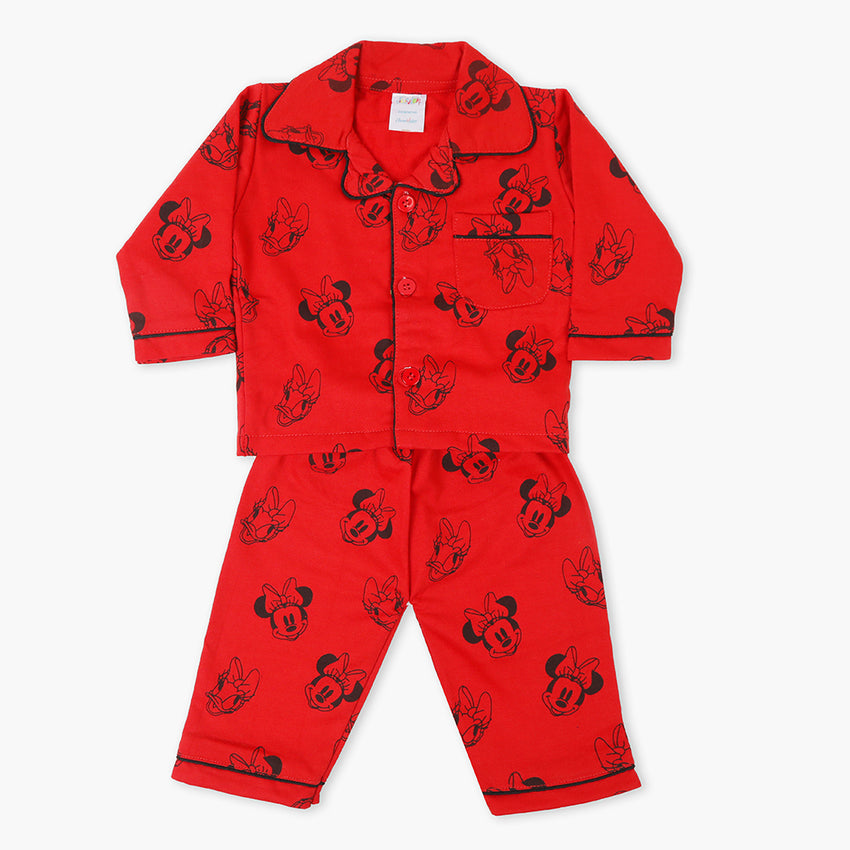Newborn Girls Night Suit - Red